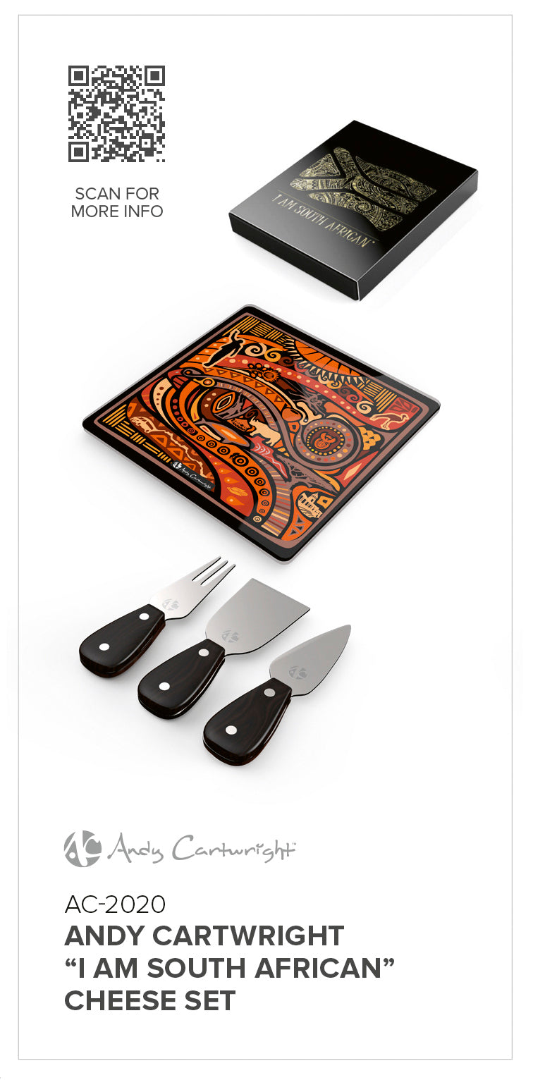 Andy Cartwright "I am South African" Cheese Set-Cheese Sets-corporate gift ideas for employees-branded corporate gifts | corporate gifts south africa | Just Brand