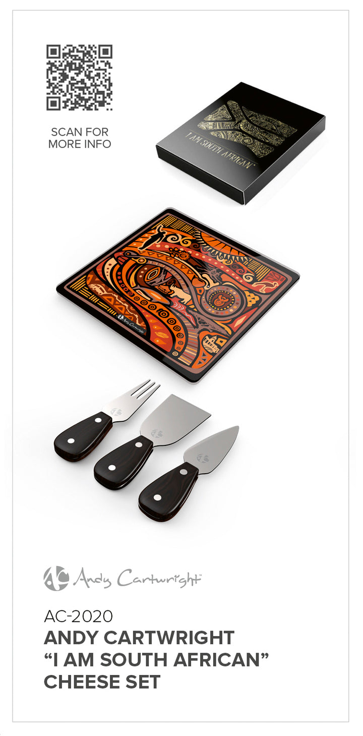 Andy Cartwright "I am South African" Cheese Set-Cheese Sets-corporate gift ideas for employees-branded corporate gifts | corporate gifts south africa | Just Brand