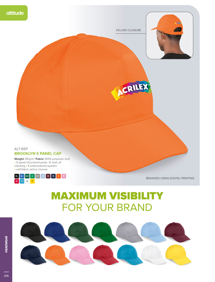 Brooklyn Cap - 5 Panel-5 Panel Caps-wholesale-5 panel-caps-Just Brand