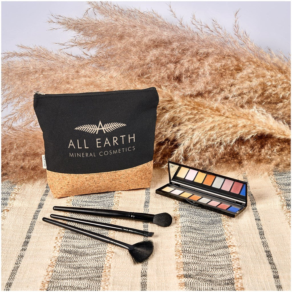 Okiyo Koruku Cork & Cotton Cosmetic Bag-Custom-branded & Personalised-Cosmetic Bags-Just Brand