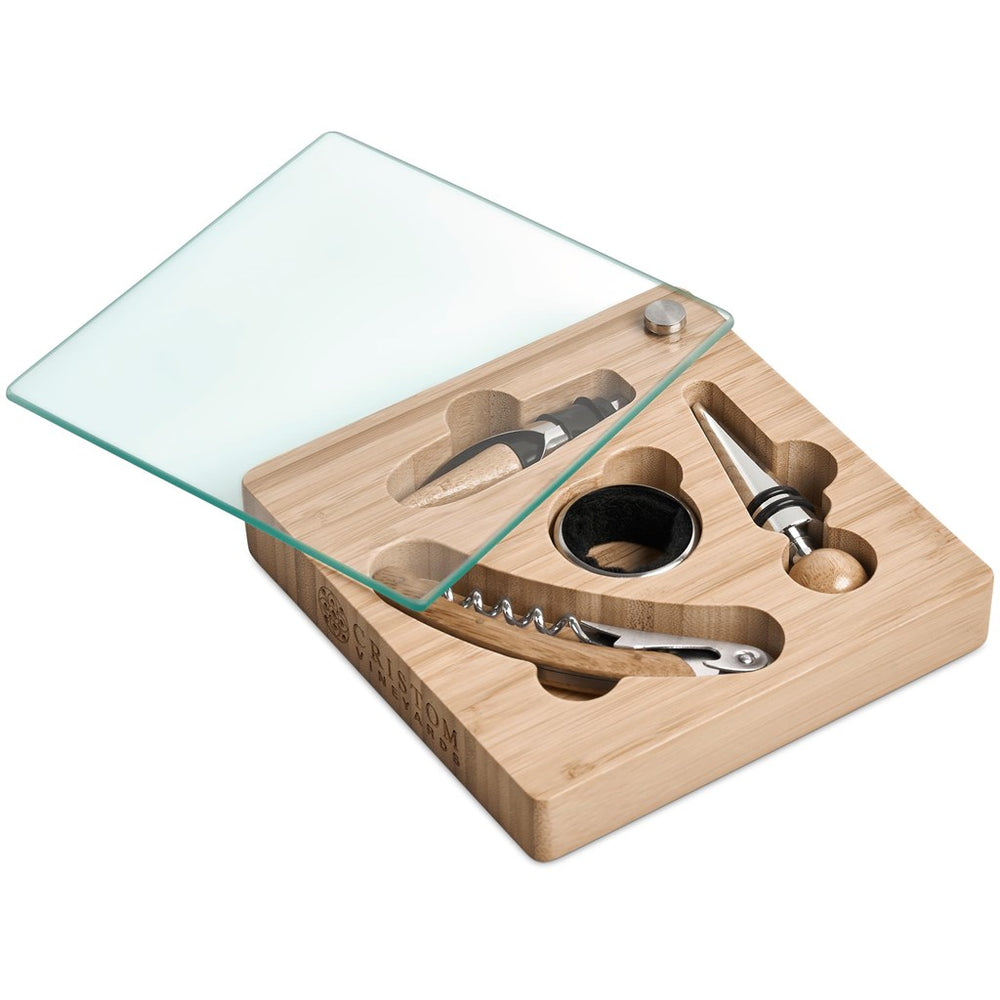 Okiyo Budonoki Bamboo Wine Accessories set-Wine Sets-corporate gift ideas for employees-branded corporate gifts | corporate gifts south africa | Just Brand