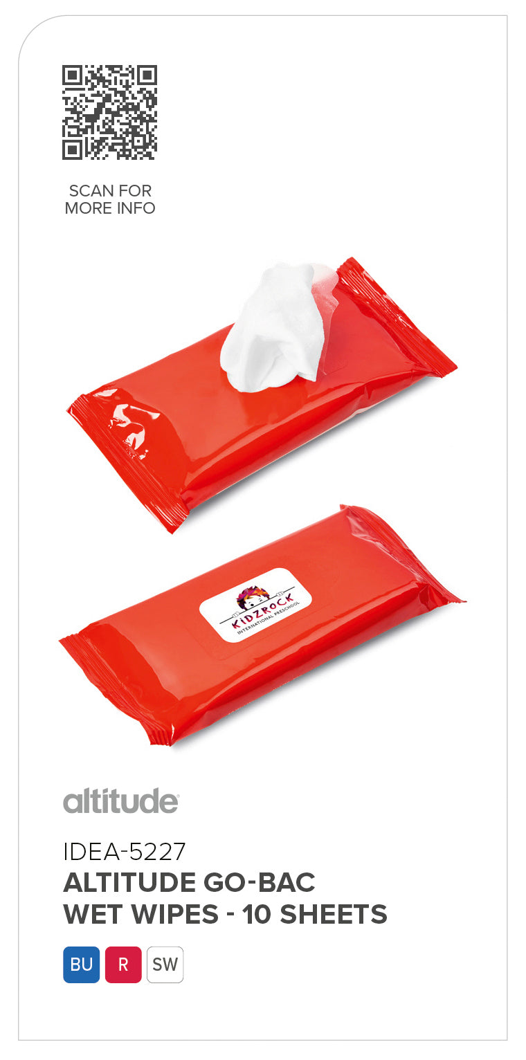 Altitude Go-Bac Wet Wipes - 10 sheets-Wipes & Tissues-corporate gift ideas for employees-branded corporate gifts | corporate gifts south africa | Just Brand