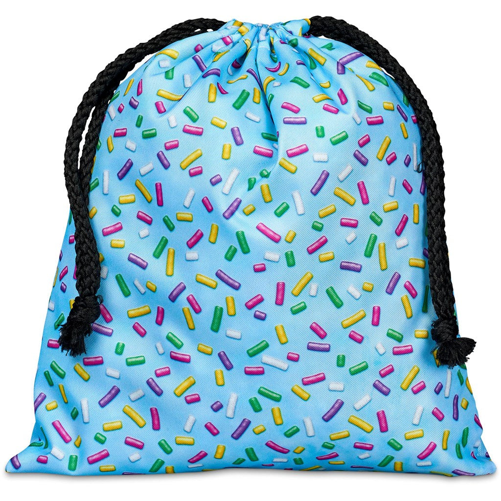 Pre-Production Sample Indian Midi Polyester Drawstring Pouch | Custom Branded Bags | Just Brand