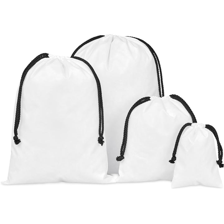 Pre-Production Sample Indian Midi Polyester Drawstring Pouch | Custom Branded Bags | Just Brand