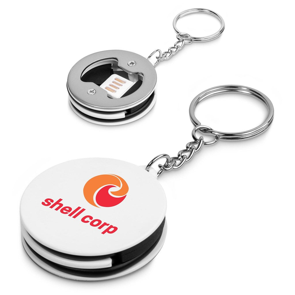 Altitude Oco Bottle Opener Keyholder with Charging Cable-Keyholders-corporate gift ideas for employees-branded corporate gifts | corporate gifts south africa | Just Brand
