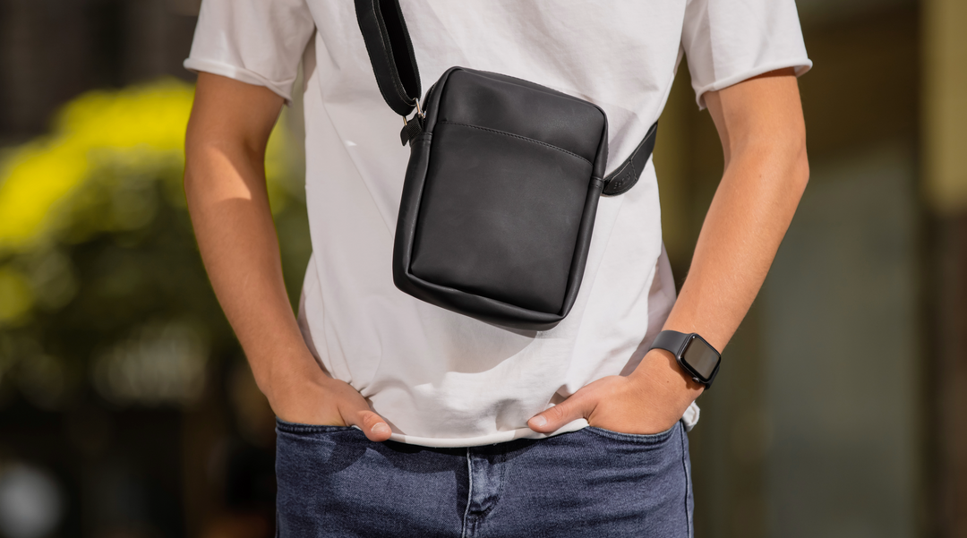 Black messenger bag - messenger bag - corporate bags