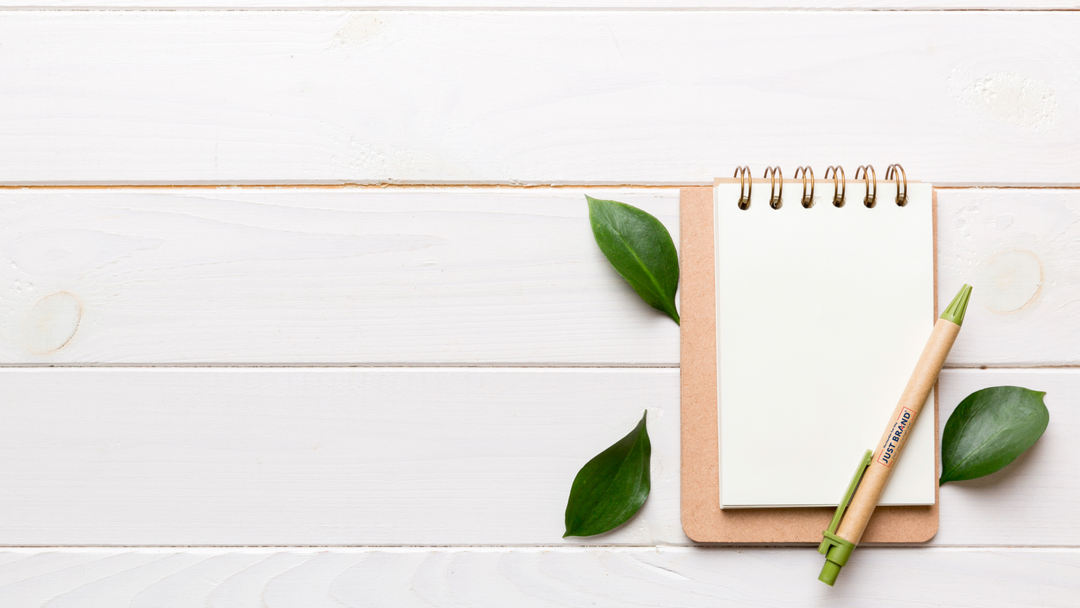 Branded Eco pen and notepad - branded eco pens - pen gift 