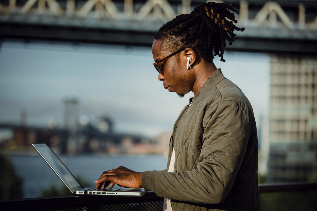 Earbuds in use while working - wireless earbuds - Earbuds