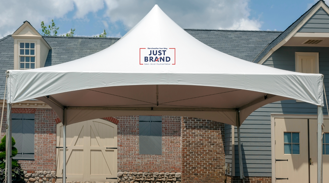 Gazebo with Just Brand logo - branded gazebo - Gazebo