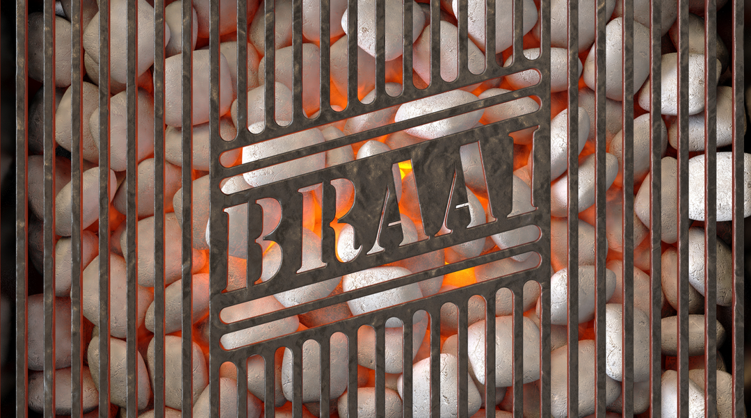 Hot braai with a braai logo - braai kit - braai accessories 