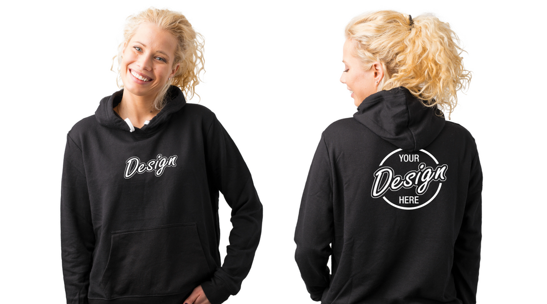Lady wearing a hoodie that can be custom designed - custom hoodies - Hoodie