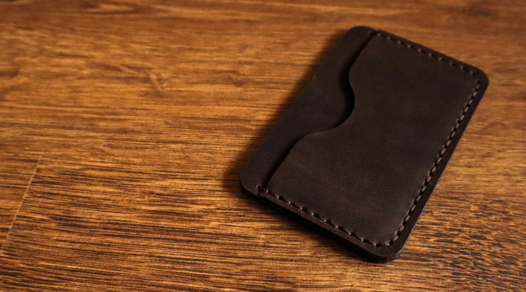 Leather card holder on desk - card holder - promotional card holders