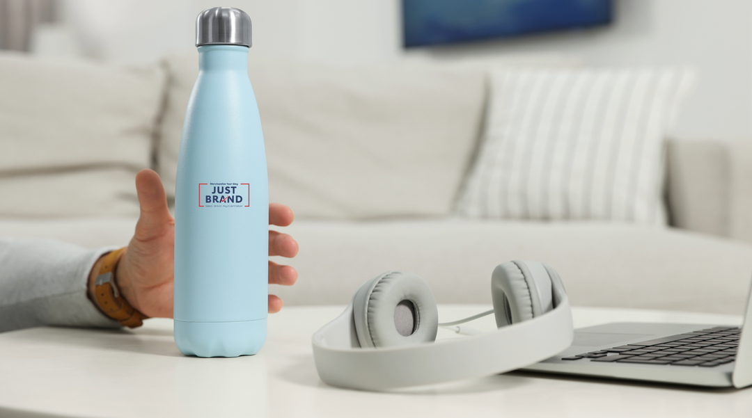 Light blue stainless steel bottle - stainless steel water bottle - water bottle