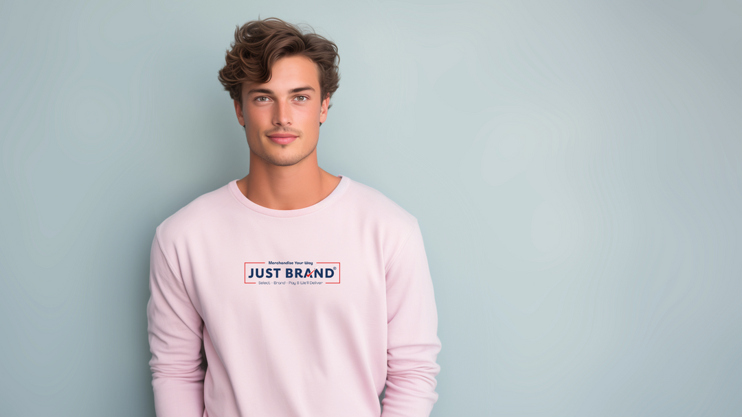 Man wearing a branded long sleeve - mens long sleeve shirts - long t shirt