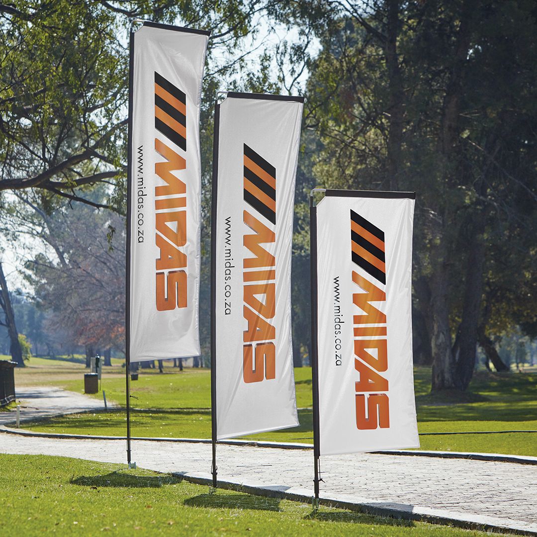 Telescopic banners displayed - telescopic banner - banners and flags
