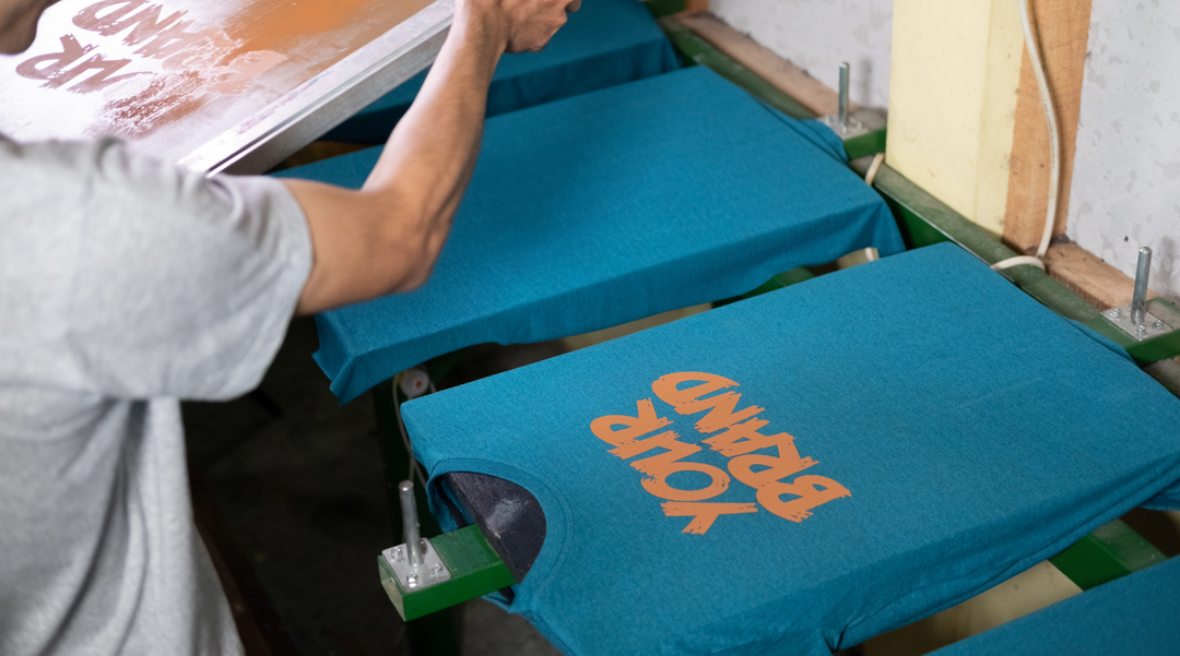 Your Brand freshly  screen printed onto shirt - what is screen printing - i love screen printing