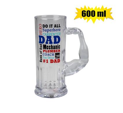 Beer Mug Glass Dad 600ml