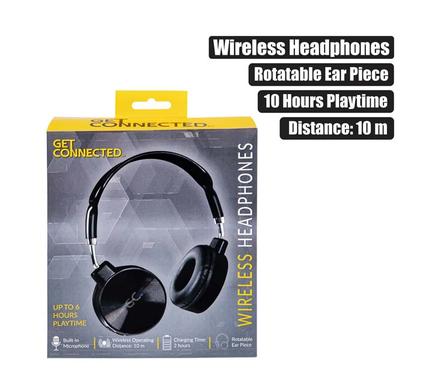Get Connected Wireless Headphones With Mic Swivel Head