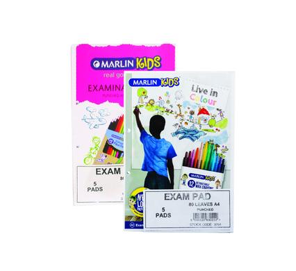 Marlin Book Exam-Pad 80-Sheets Punched