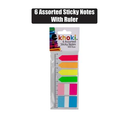 Khoki Note-Pad Self-Stick Arrowith Flap & Ruler