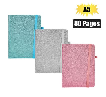 Novelty Notebook Glitter A5 80Pg