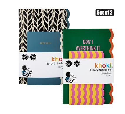 Novelty Notebook Set Of 2 Patterned