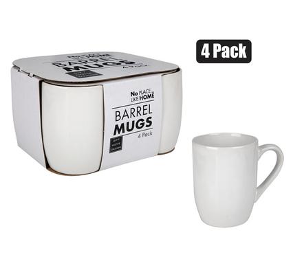 No Place Like Home Whiteware Barrel Mug 4 Pack