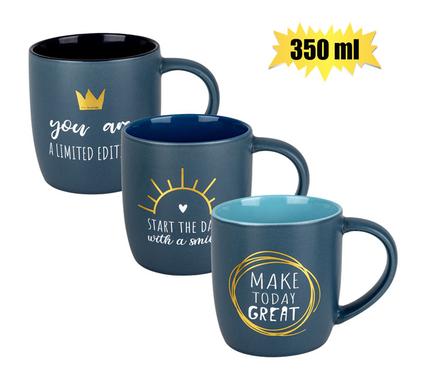 Mug Daily Tubby Charc Gold 350ml