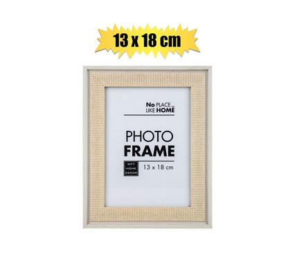 No Place Like Home Picture-Frame Mdf 13X18cm Wht With Stripes