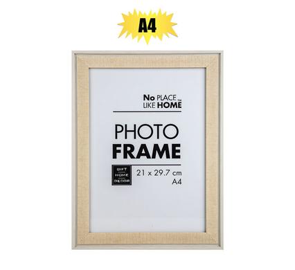 No Place Like Home Picture-Frame Cert Mdf A4 Whtwith Stripes