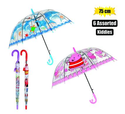 Umbrella Kiddies 8-Rib 4-Assorted 75cm Dia