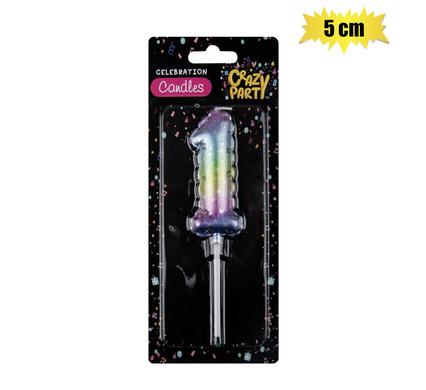 Crazy Party Candle Birthday Balloon-1 Rainbow 5cm