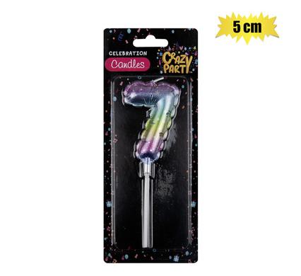 Crazy Party Candle Birthday Balloon-7 Rainbow 5cm