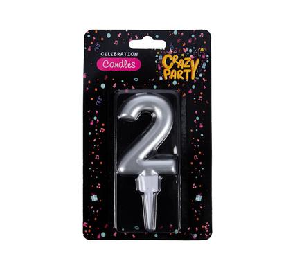 Crazy Party Candle Birthday Large Foil Number-2