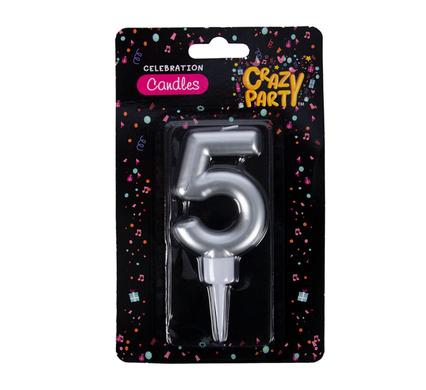 Crazy Party Candle Birthday Large Foil Number-5