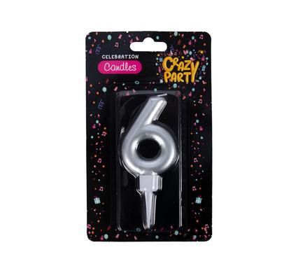 Crazy Party Candle Birthday Large Foil Number-6
