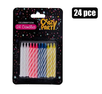 Crazy Party Candle Birthday Plain 24Pce
