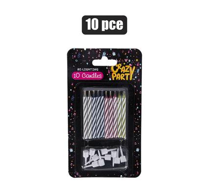 Crazy Party Candle Birthday Re-Lighting 10 Piece