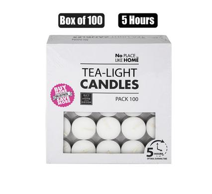 No Place Like Home Candle Tea-Light White 3.5cm Box-100