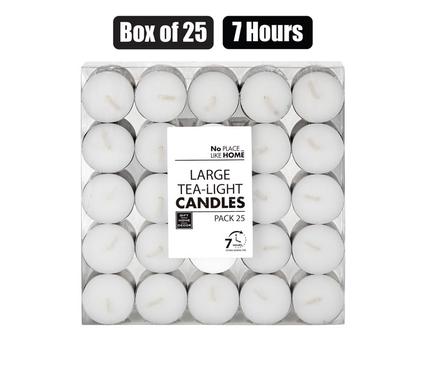 No Place Like Home Candle Tea-Light White 3.5cm Xlrg Box-25