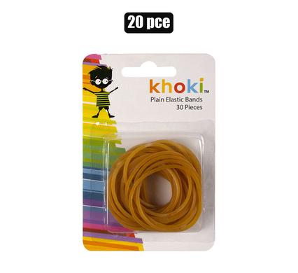 Khoki Stationery Elastic Bands Plain 20 Piece