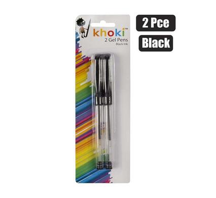 Khoki Pen Ball Gel Black 2 Pack