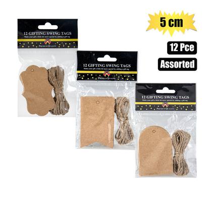 Gift Swing Tag 5cm 12 Piece Assorted