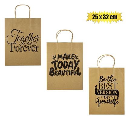 Gift-Bag Ppr Eng Words Lrg 25X32cm