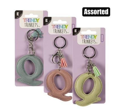 Trendy Trinkets Keychain Alpha Faux-Leather Q