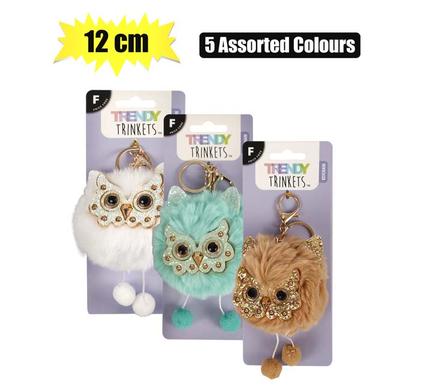 Trendy Trinkets Keychain Plush Owl 12cm Assorted