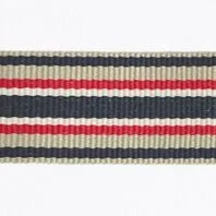 Stripe Petersham Ribbon Roll Stone, Navy, Red & Cream