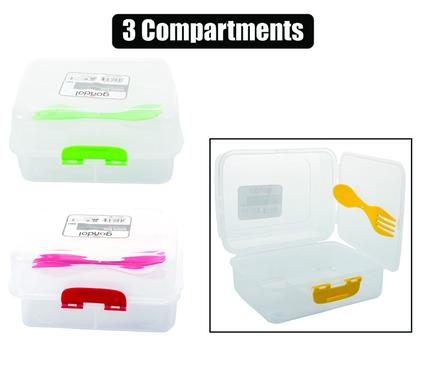 Gondol Lunch Box 3 Division With Spork
