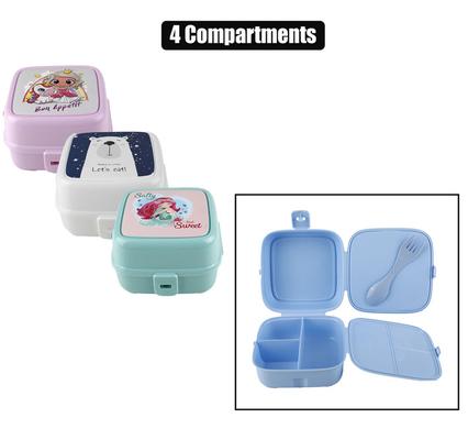 Lunch Box 4 Compartments With Spork