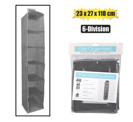 Get Organised Shoe/Clothes Storer 6-Div 23X27X118cm